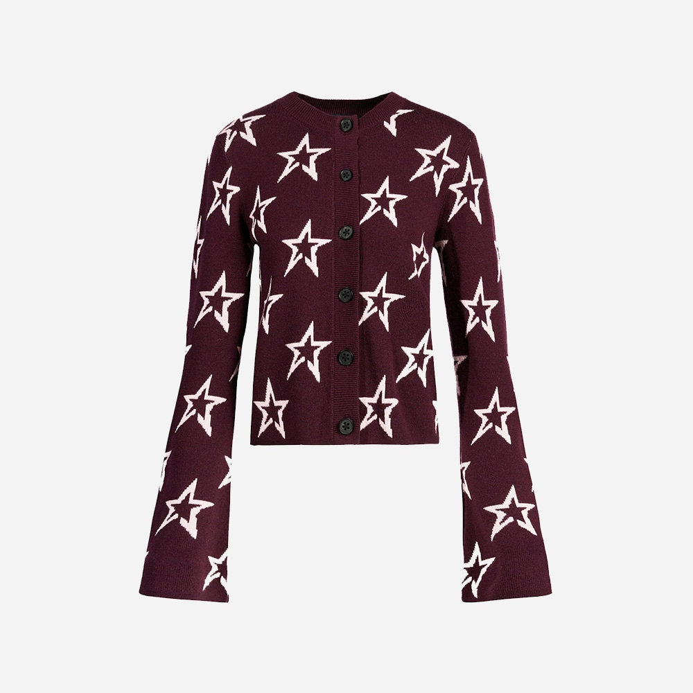 Chalet Cardigan - Burgundy - Pink