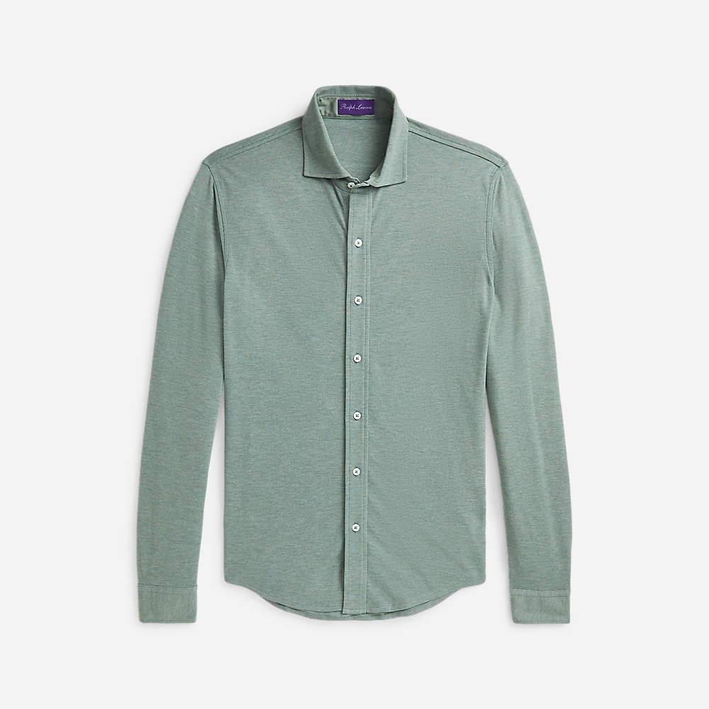 Washed Piqué Shirt - Sea Spray Melange