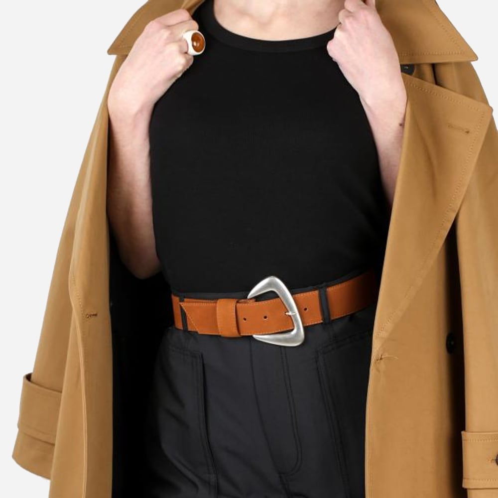 Nubuck Leather Belt - Havana