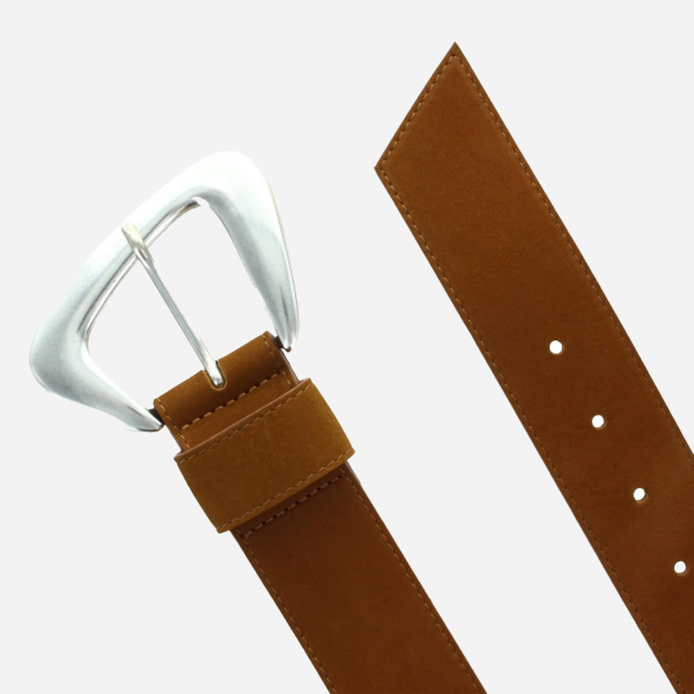Nubuck Leather Belt - Havana