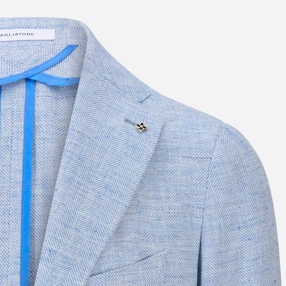Montecarlo Jacket - Ligth Blue Herringbone