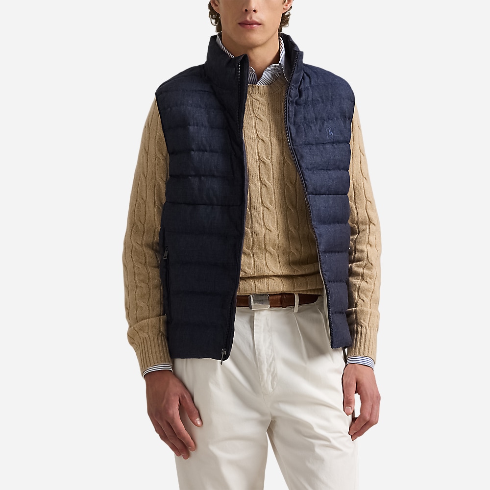 The Colden Linen Vest - Collection Navy