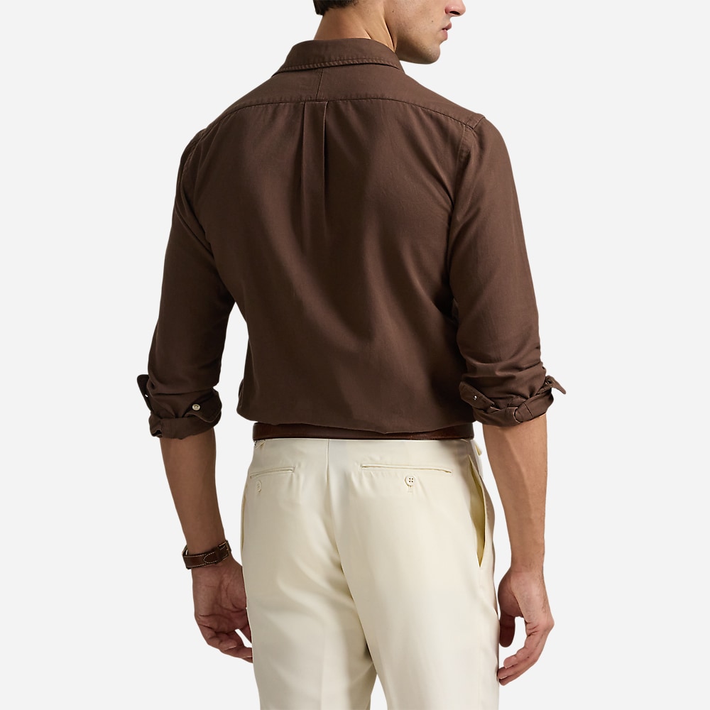 Custom Fit Garment Dyed Sport Shirt - Nutmeg Brown