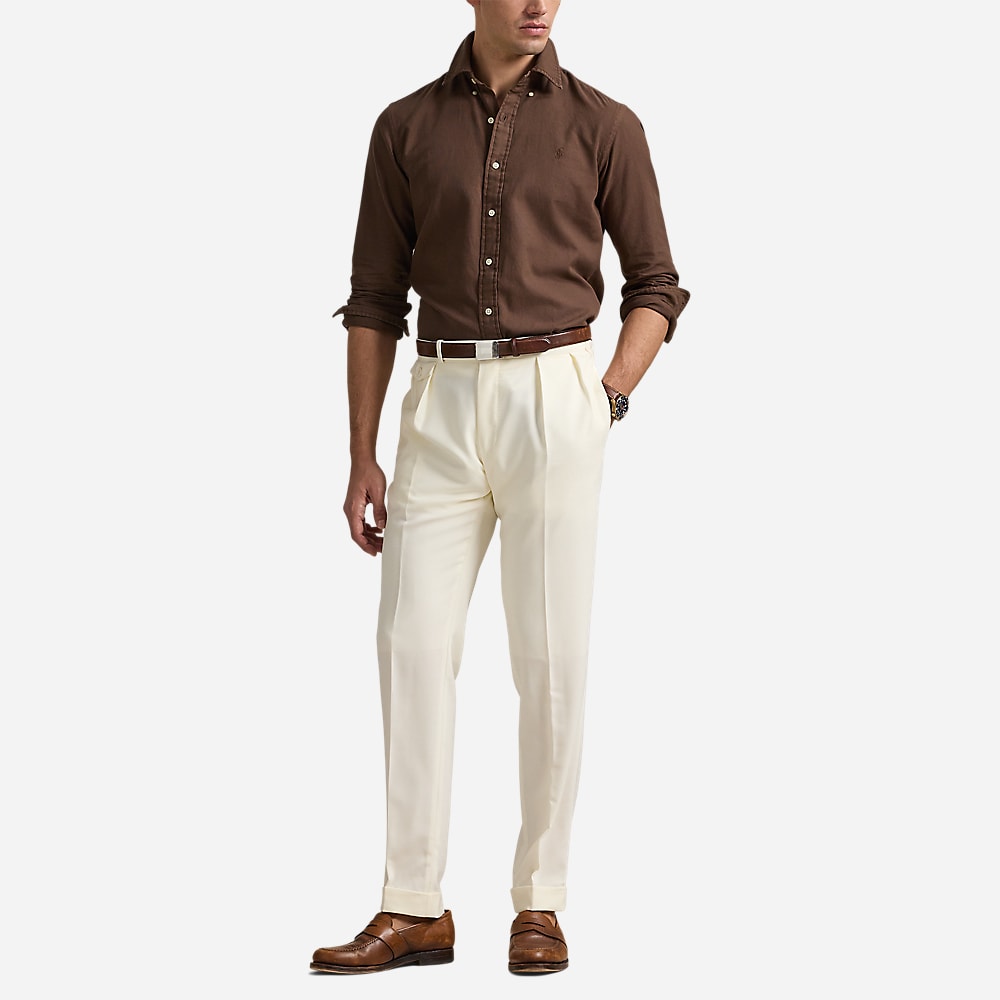 Custom Fit Garment Dyed Sport Shirt - Nutmeg Brown