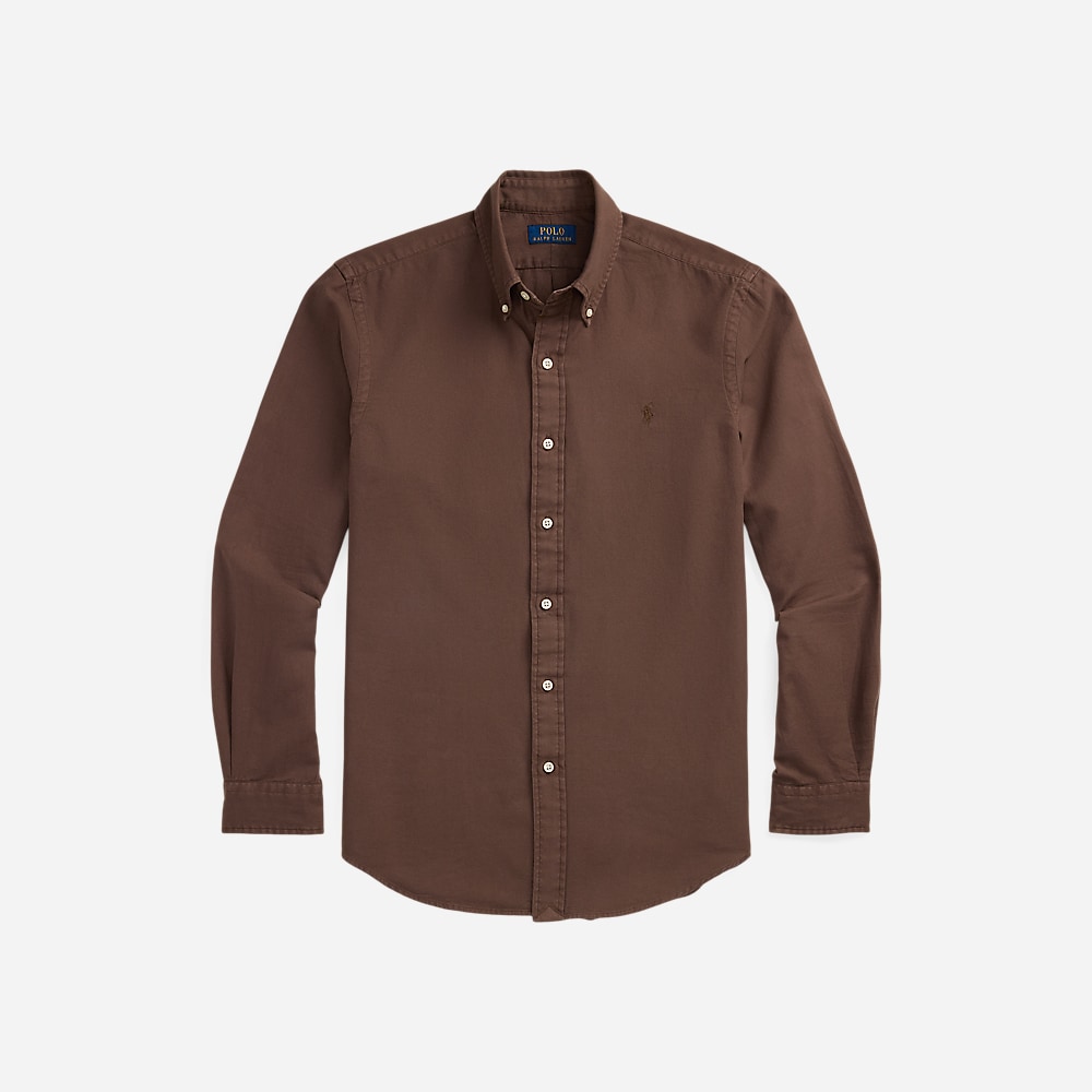 Custom Fit Garment Dyed Sport Shirt - Nutmeg Brown