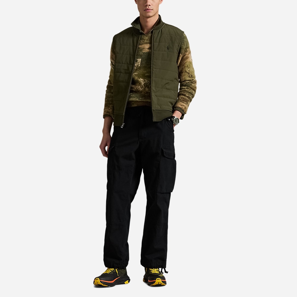 Quilted Hybrid Vest - Armadillo/Windsor Htr