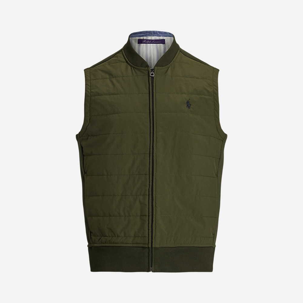Quilted Hybrid Vest - Armadillo/Windsor Htr