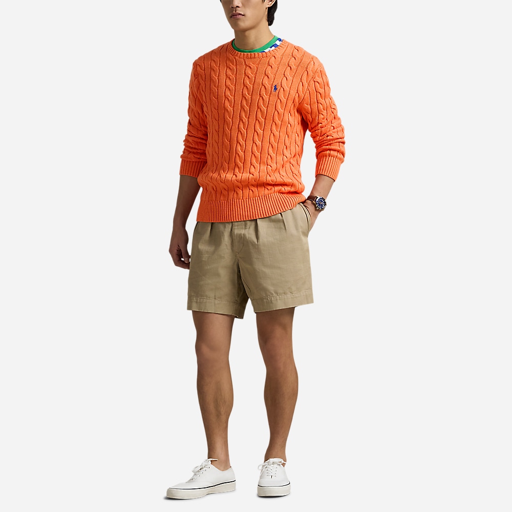 Cable-Knit Cotton Sweater - Spring Melon