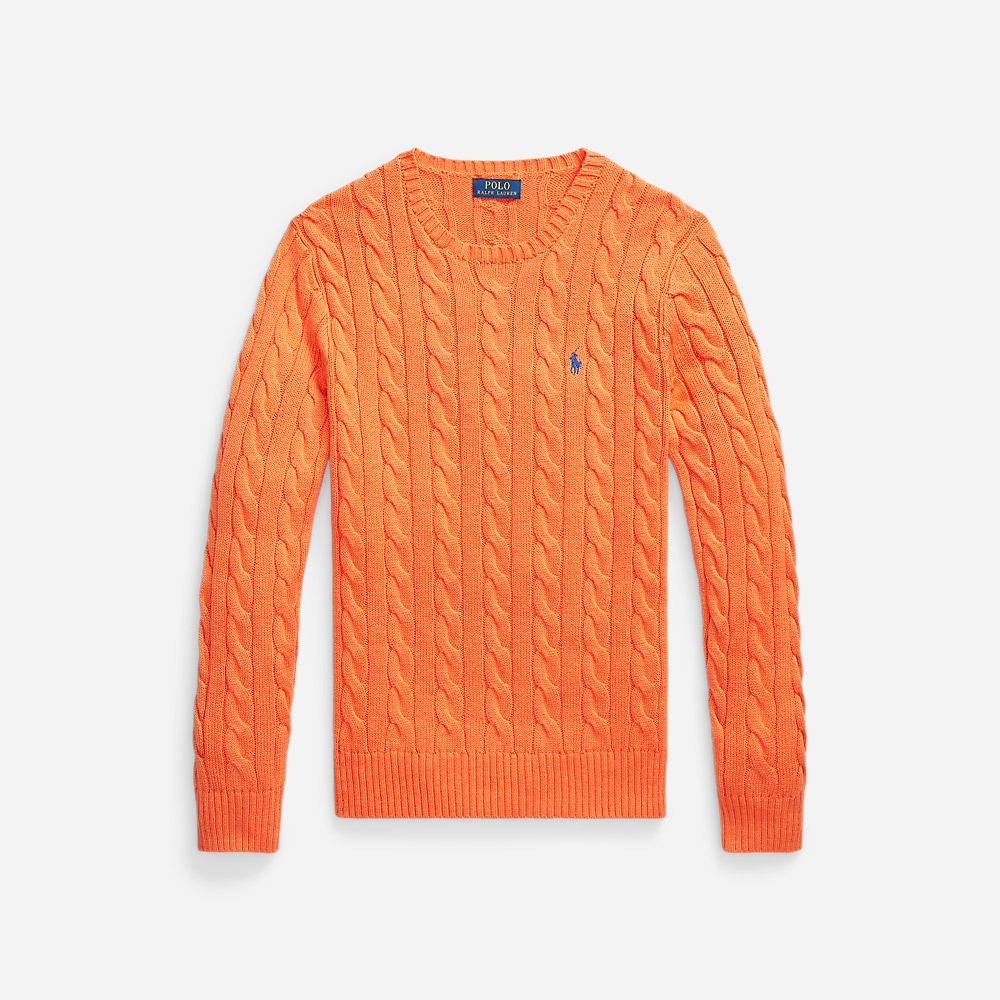 Cable-Knit Cotton Sweater - Spring Melon