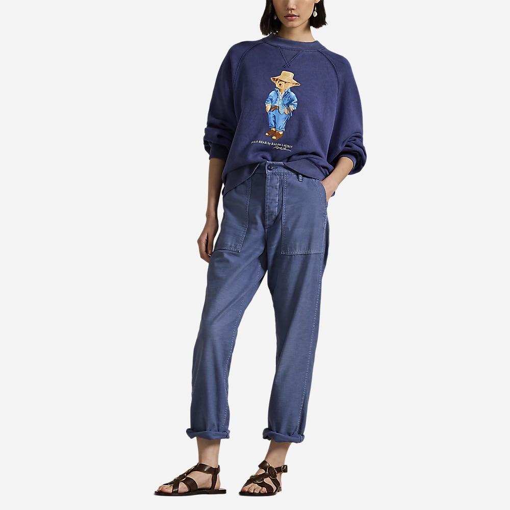 Polo Bear Oversize Fleece Crewneck - Dark Cobalt