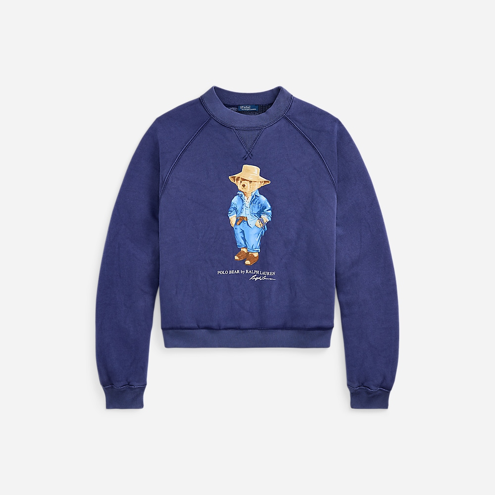 Polo Bear Oversize Fleece Crewneck - Dark Cobalt