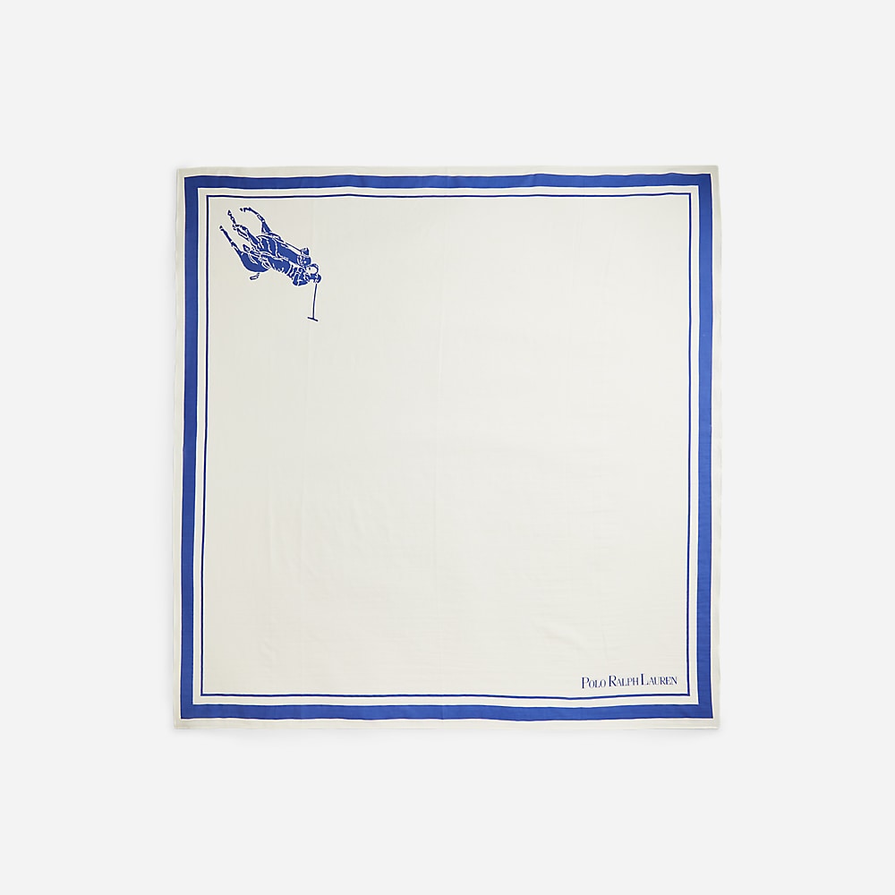 Big Pony Scarf - Cream/Royal Navy