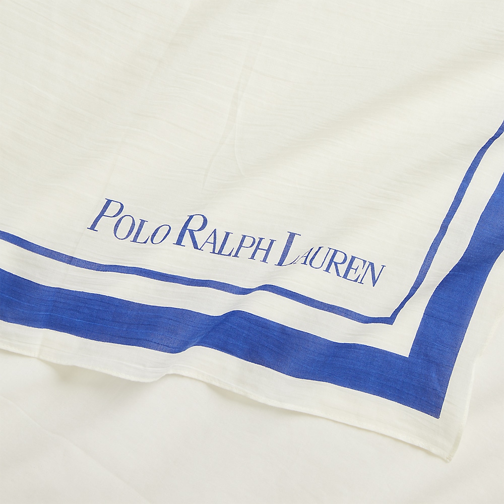 Big Pony Scarf - Cream/Royal Navy