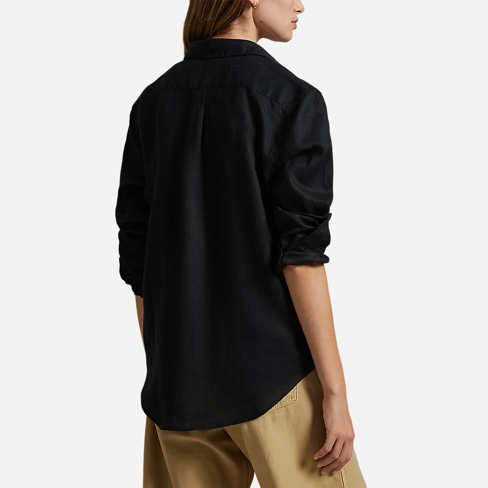 Classic Fit Linen Shirt - Polo Black