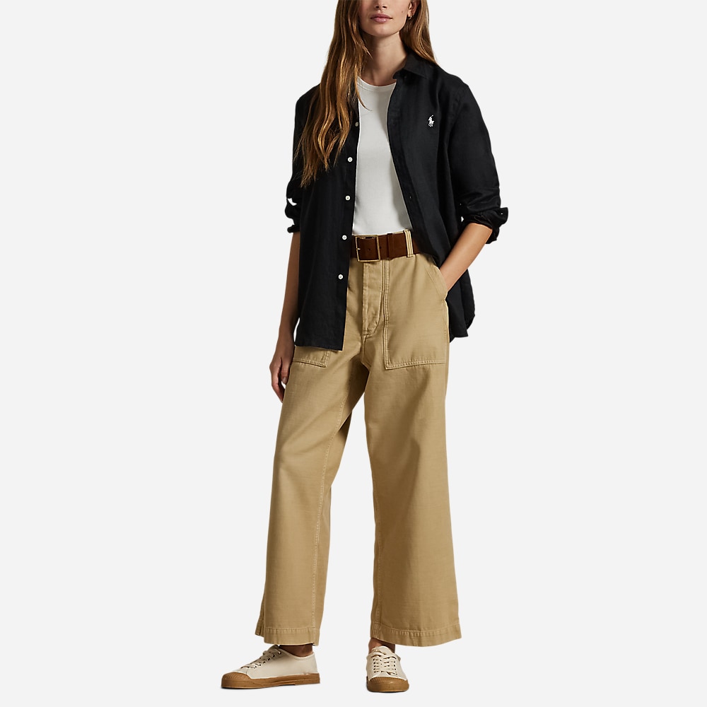 Classic Fit Linen Shirt - Polo Black