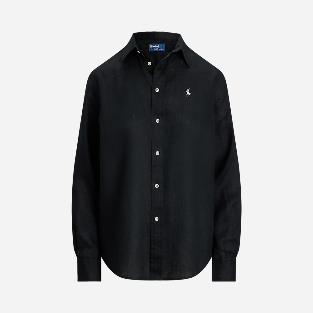 Classic Fit Linen Shirt - Polo Black
