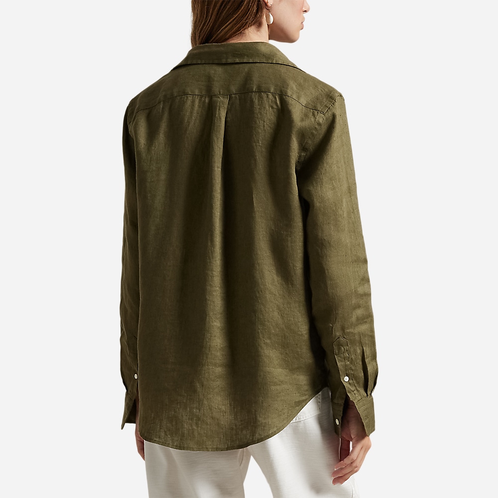 Classic Fit Linen Shirt - Outdoors Olive