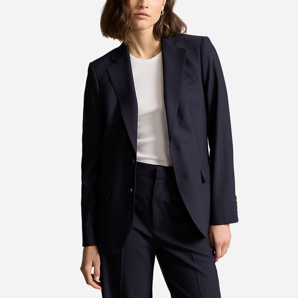 Stretch Wool Blazer - Navy