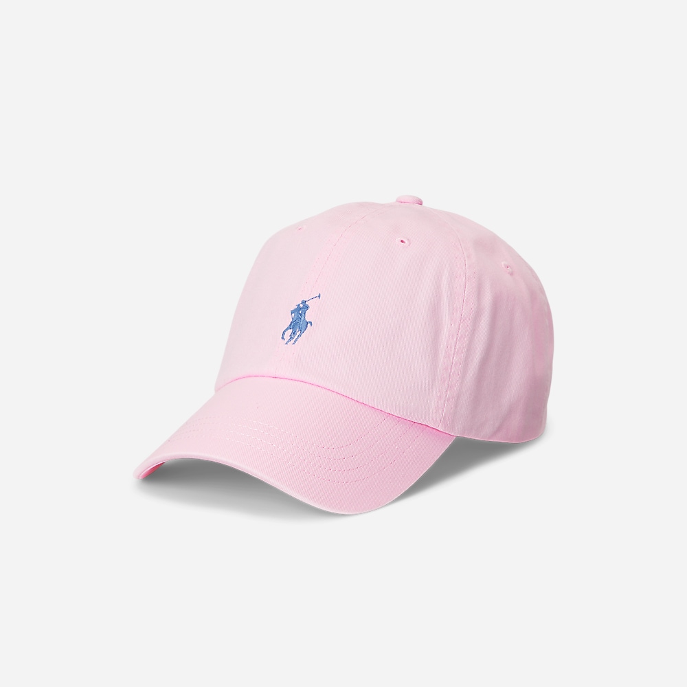 Cotton Chino Ball Cap - Carmel Pink /Jewel Blue
