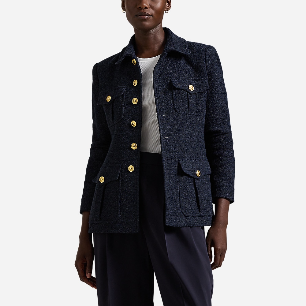 Bouclé Blazer - Navy