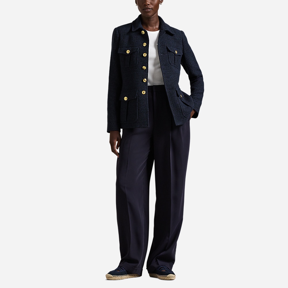 Bouclé Blazer - Navy