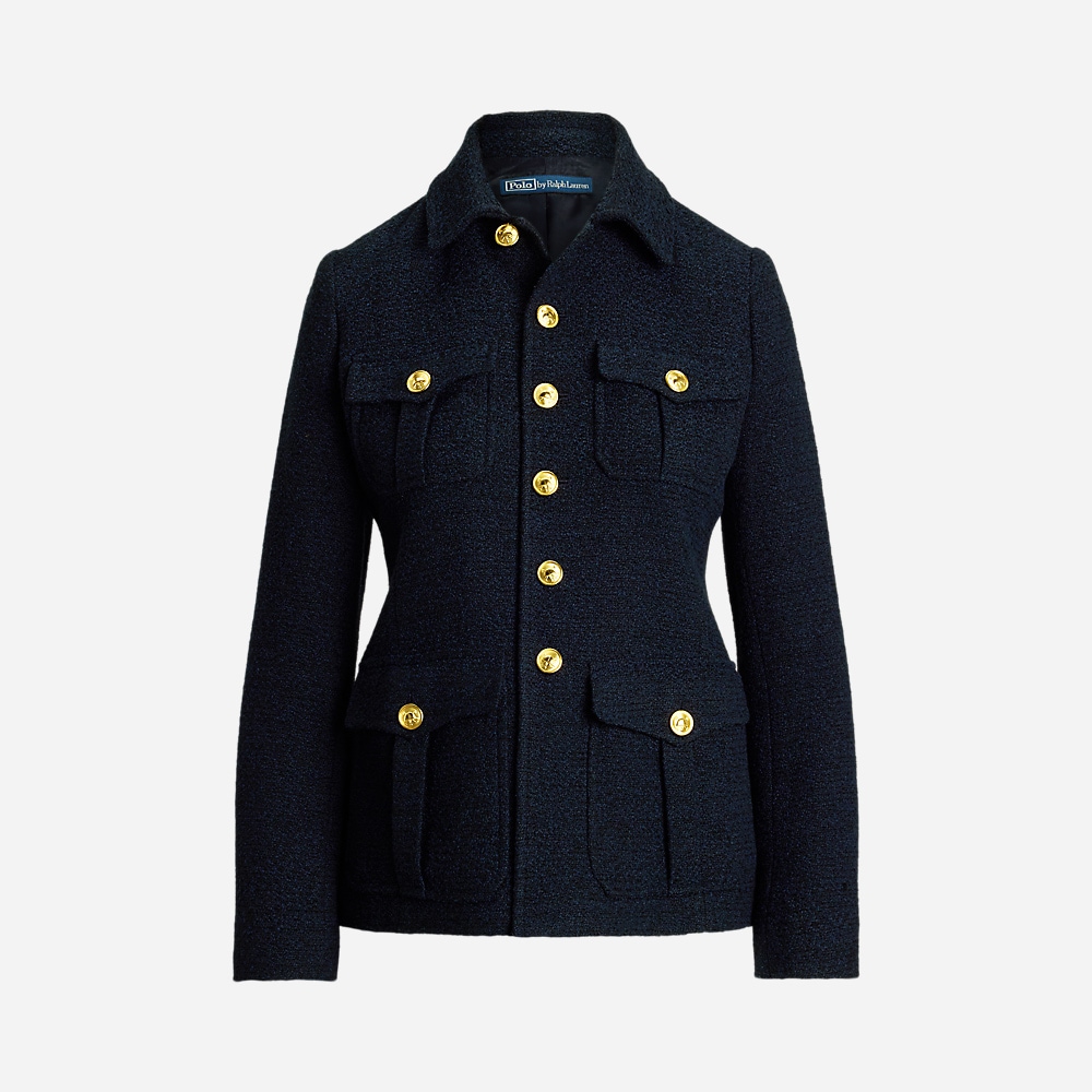 Bouclé Blazer - Navy