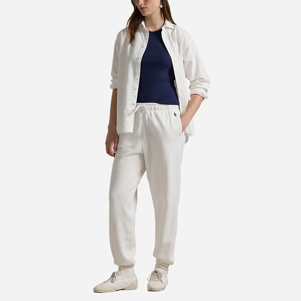 Fleece Athletic Pant - White