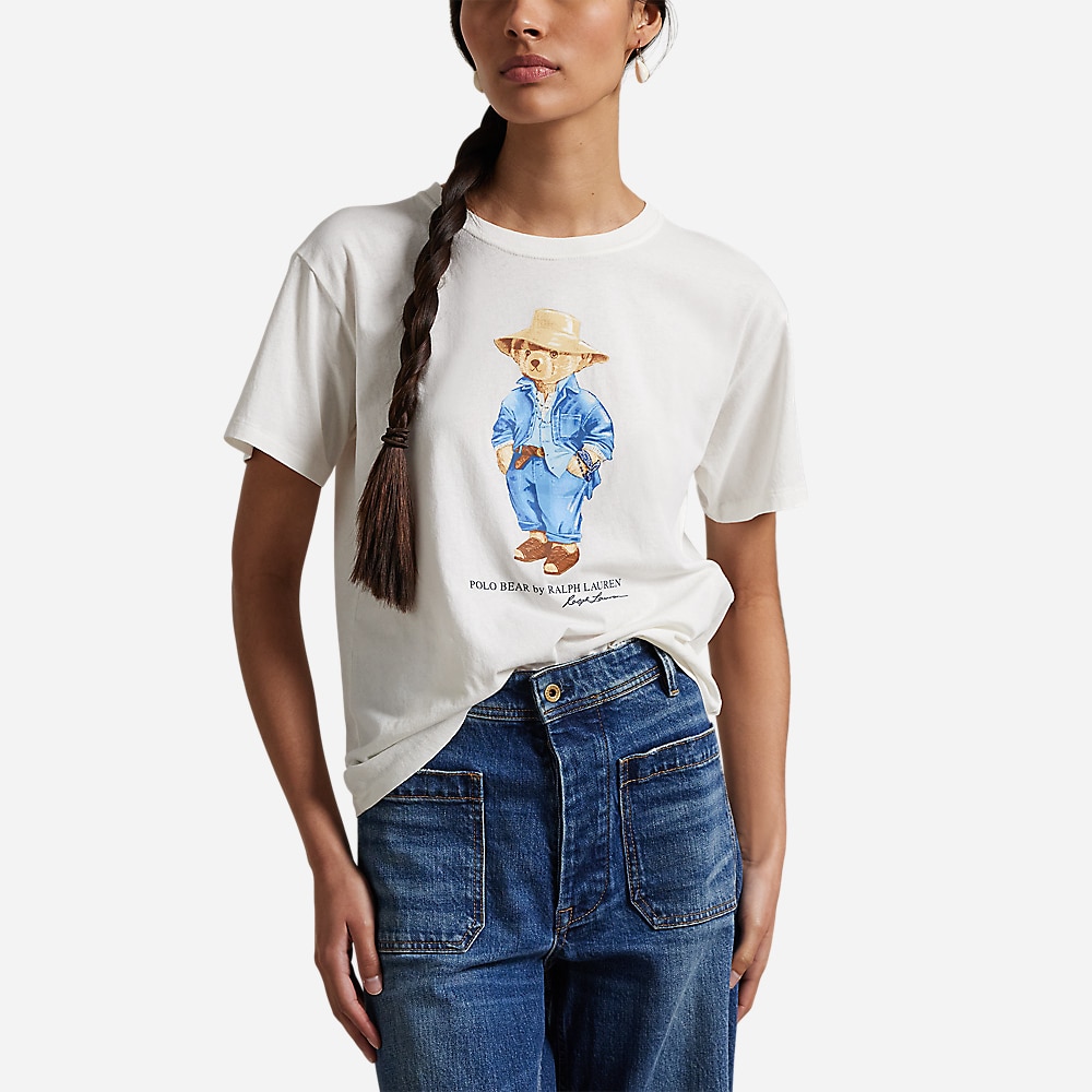Polo Bear Cotton Jersey Tee - White