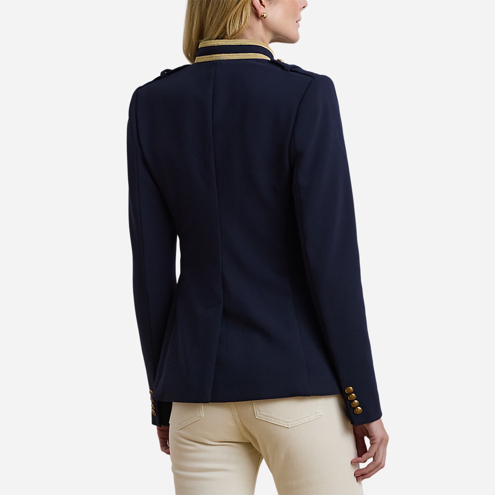 Metallic-Trim Twill Jacket - Lauren Navy