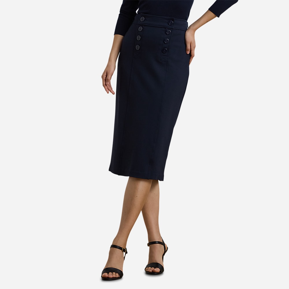 Ponte Sailor Pencil Skirt - Lauren Navy