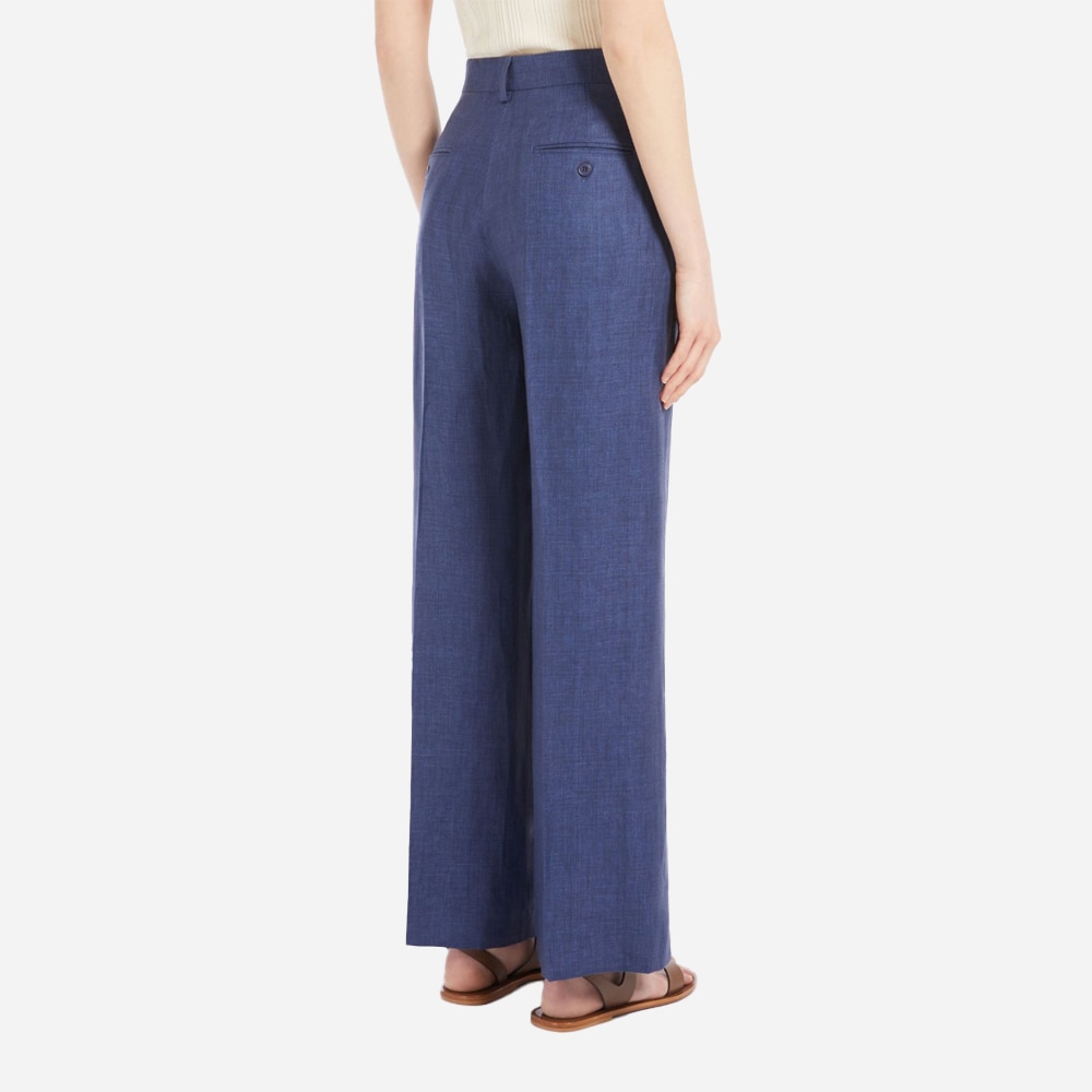 Linen Canvas Trousers -  Navy