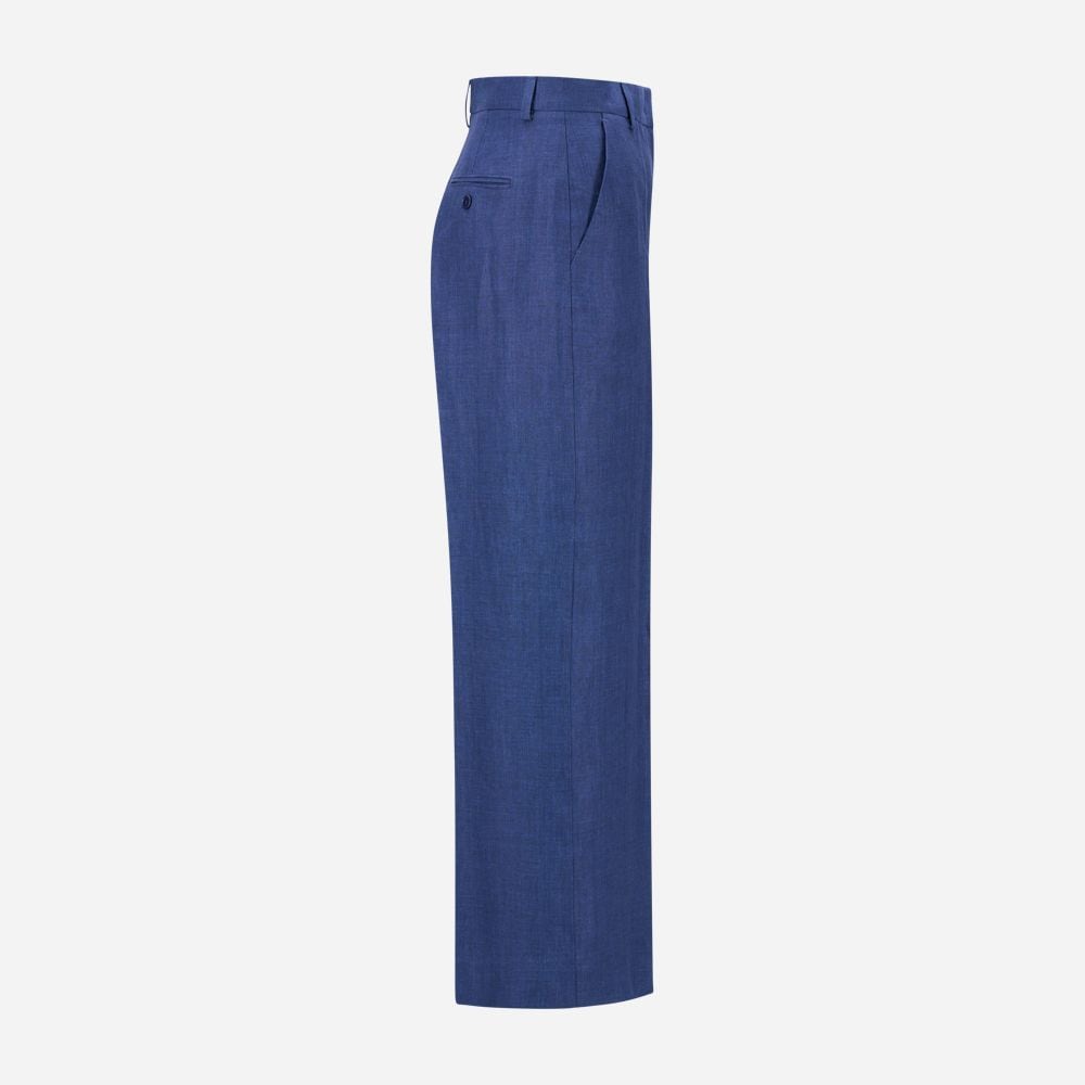 Linen Canvas Trousers -  Navy