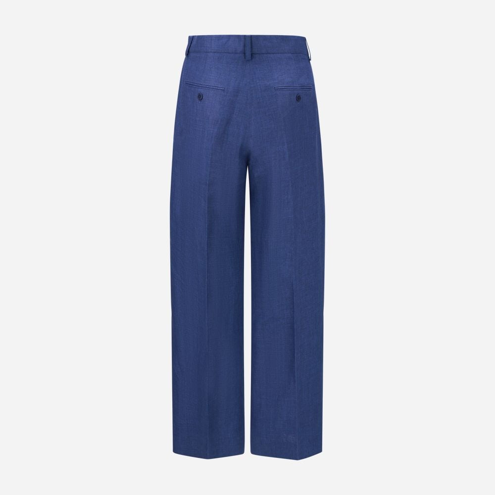 Linen Canvas Trousers -  Navy