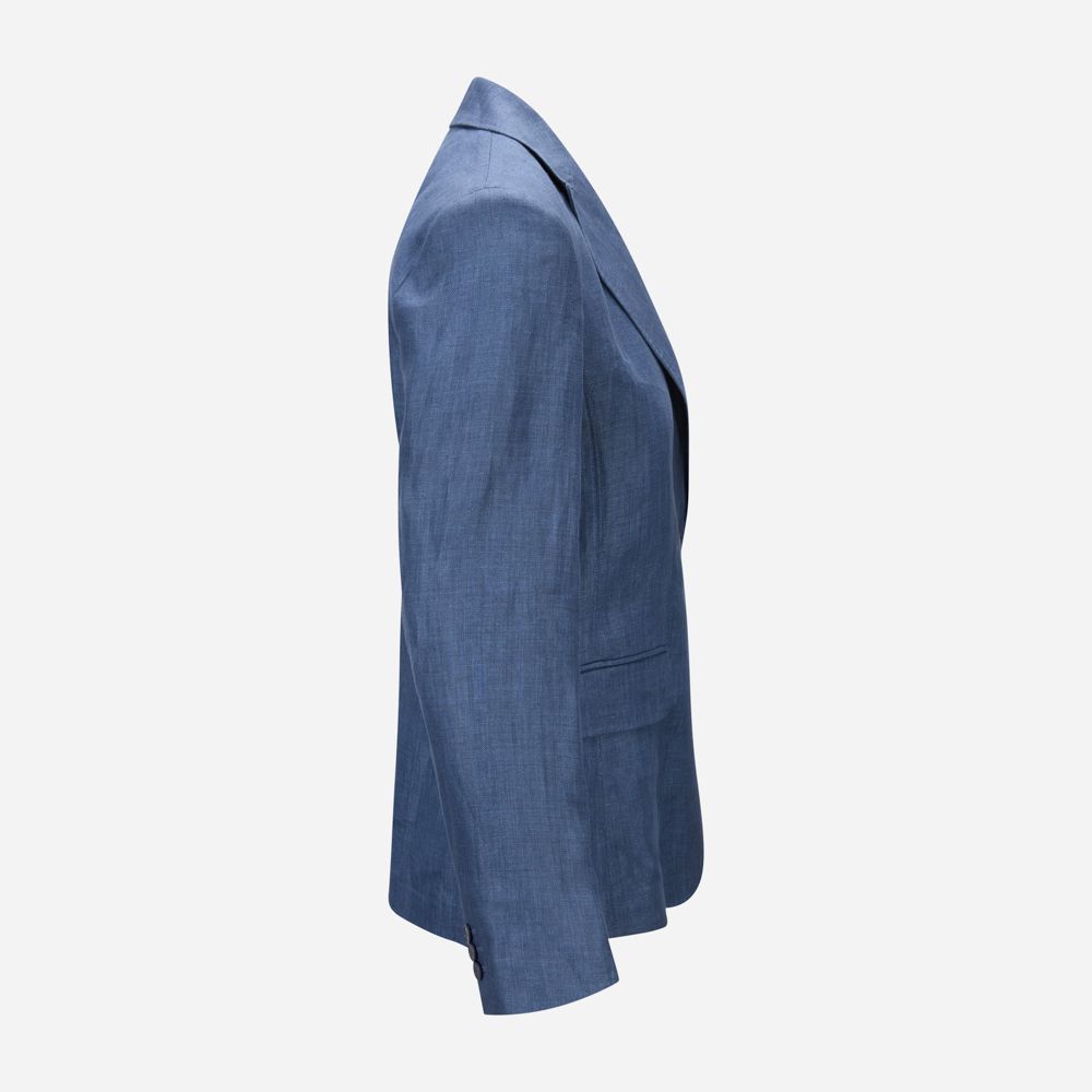 Washed Linen Blazer -  Navy