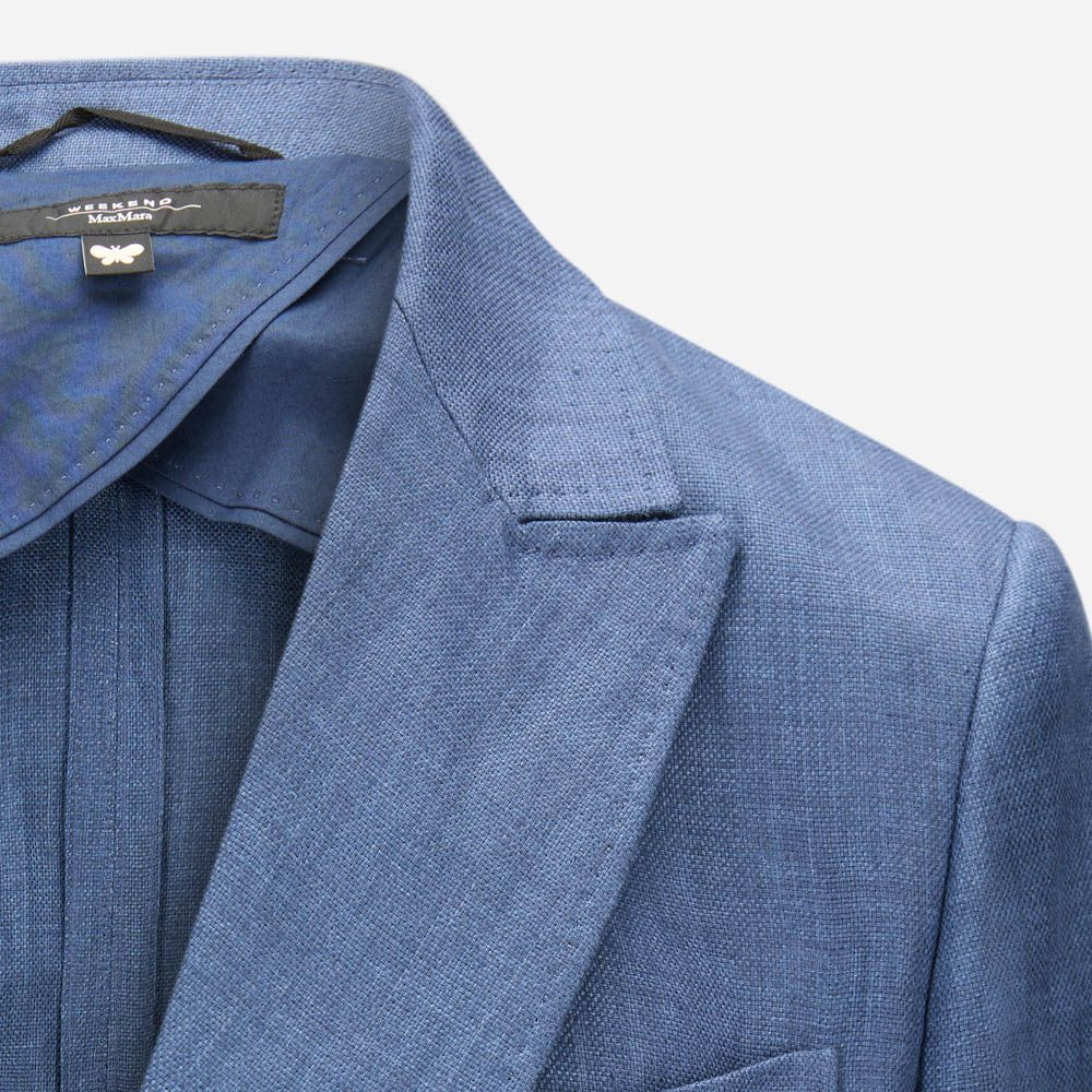 Washed Linen Blazer -  Navy
