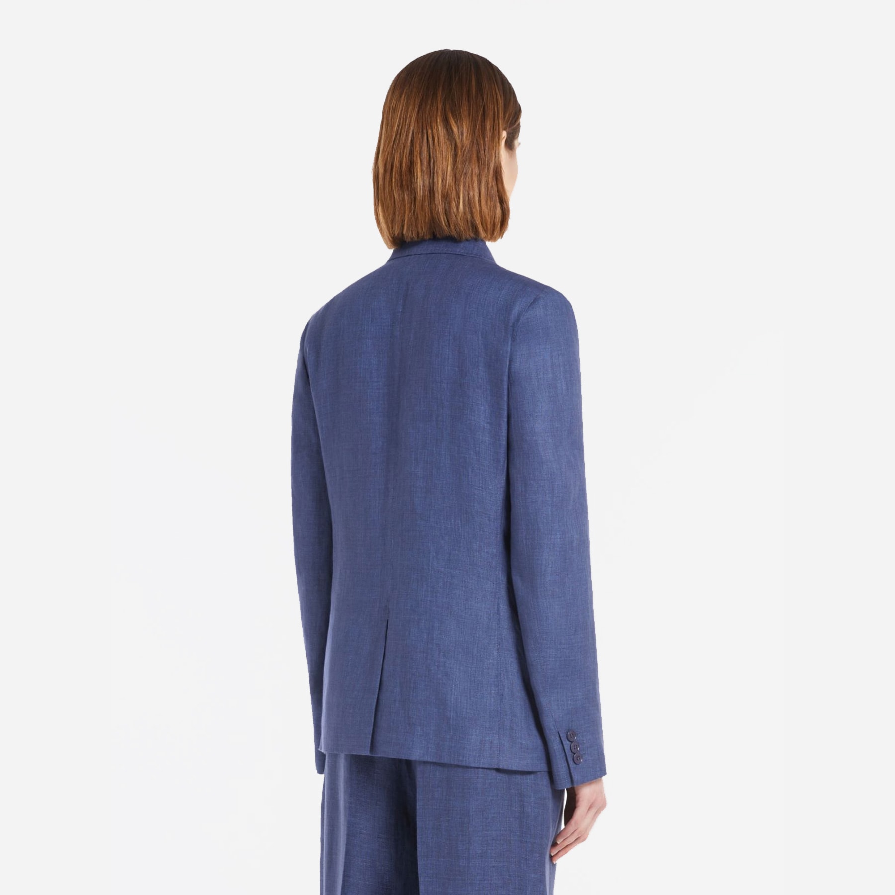 Washed Linen Blazer -  Navy