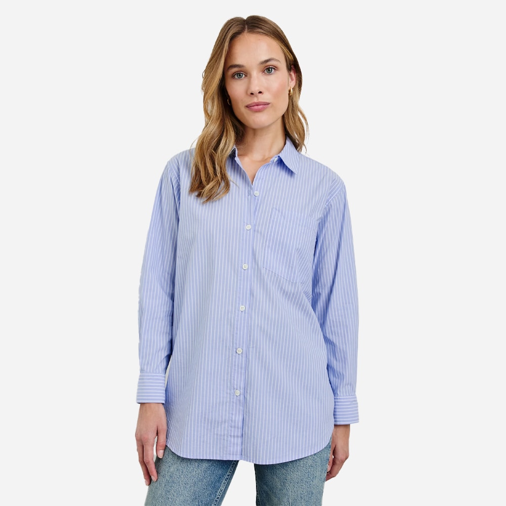 Elsa Shirt - Oxford White Stripe