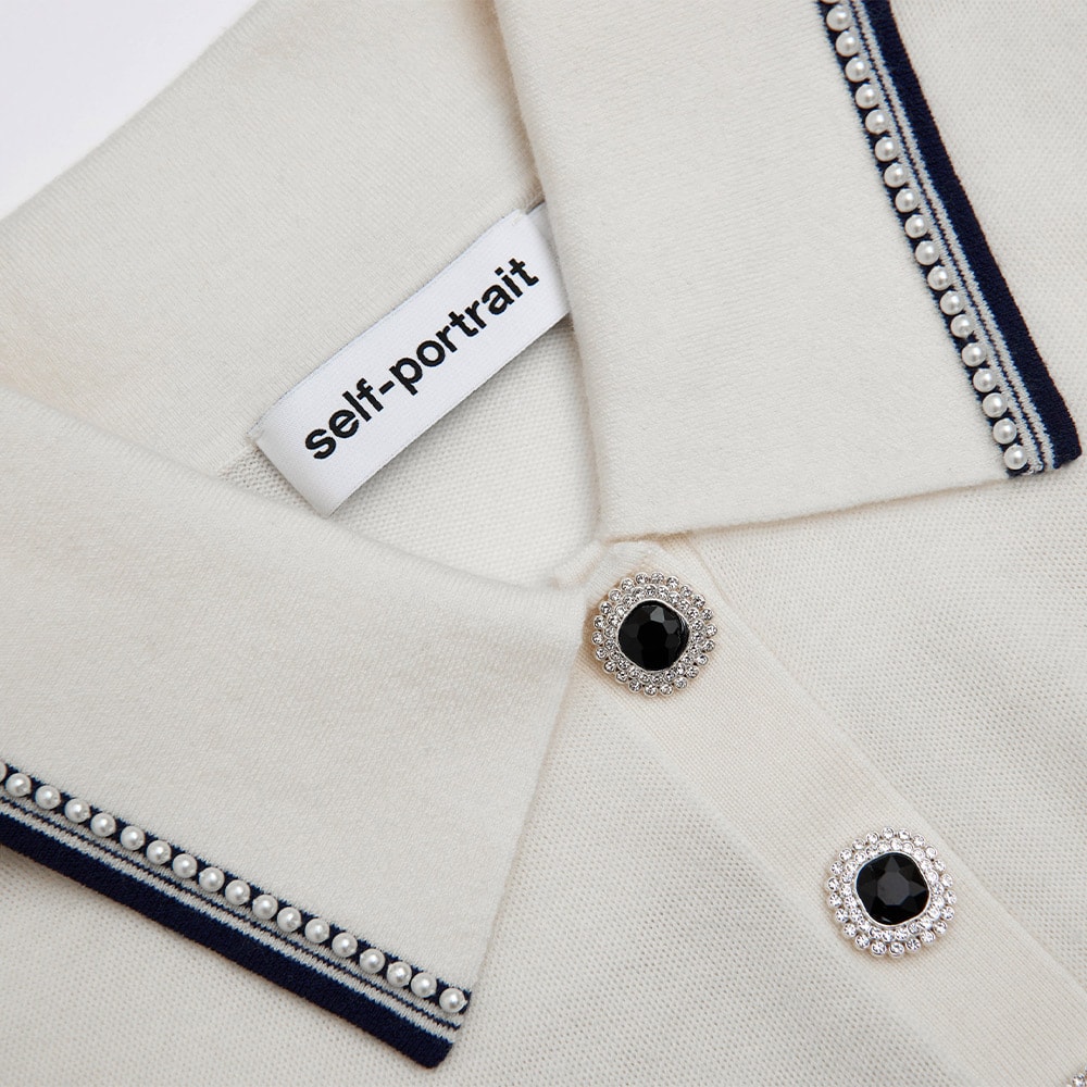 Knit Polo Top - Cream