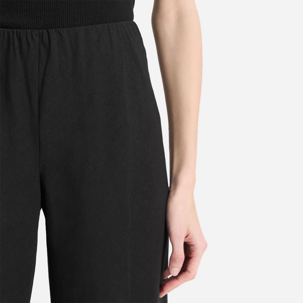 Cotton-Blend High-Waist Bias Pant - Black