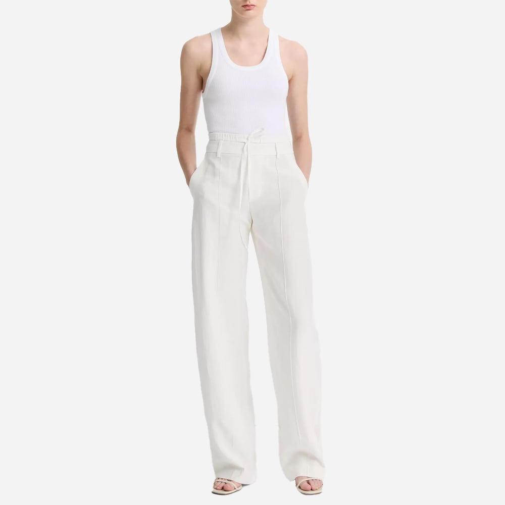 Ribbed Sccop-Neck Tank - Optic White
