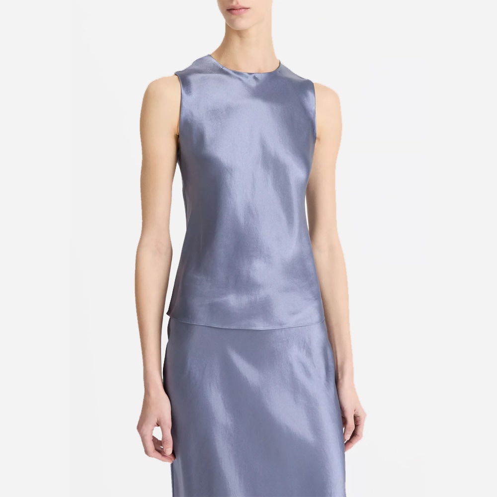 Satin Bias Shell - Mauve Thistle
