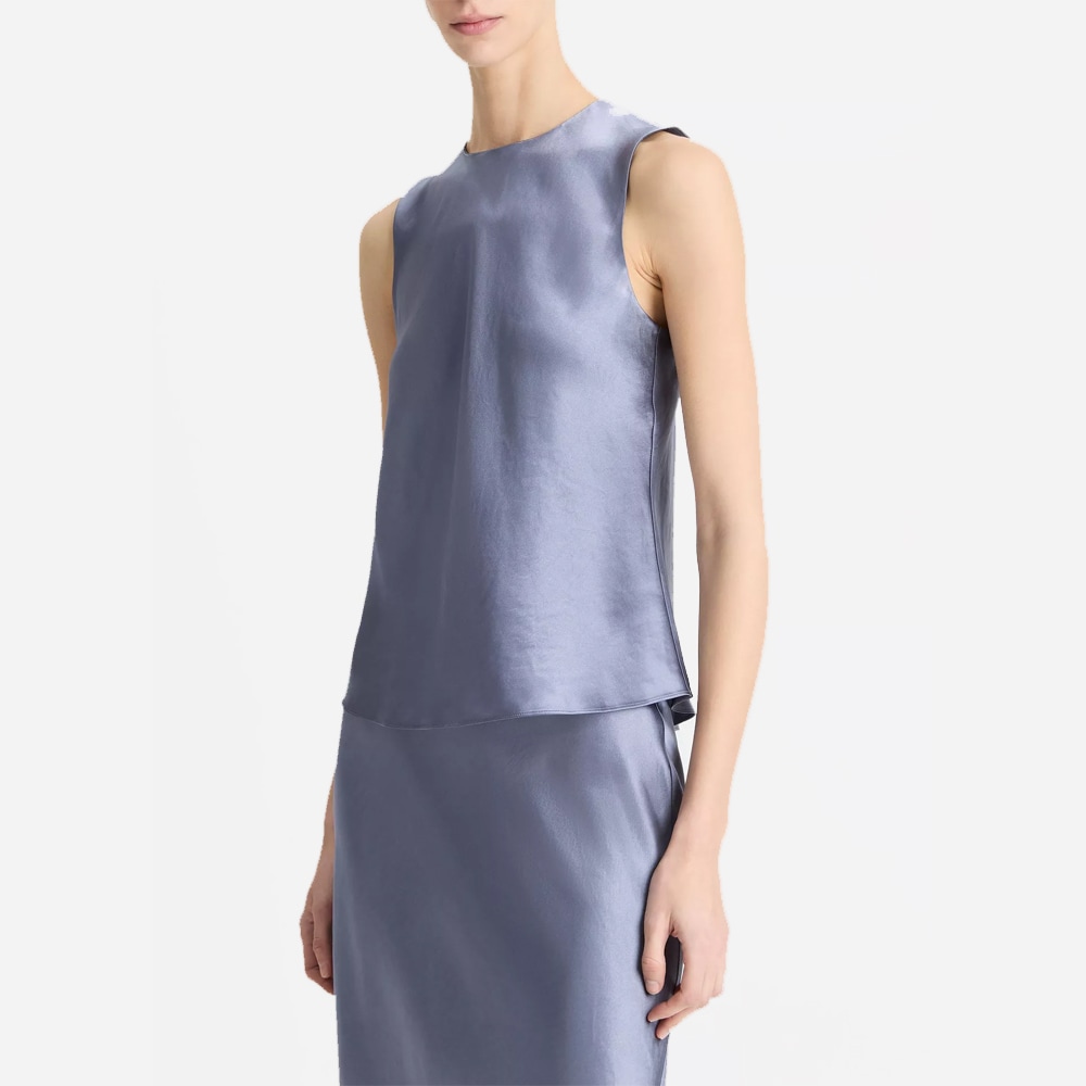 Satin Bias Shell - Mauve Thistle