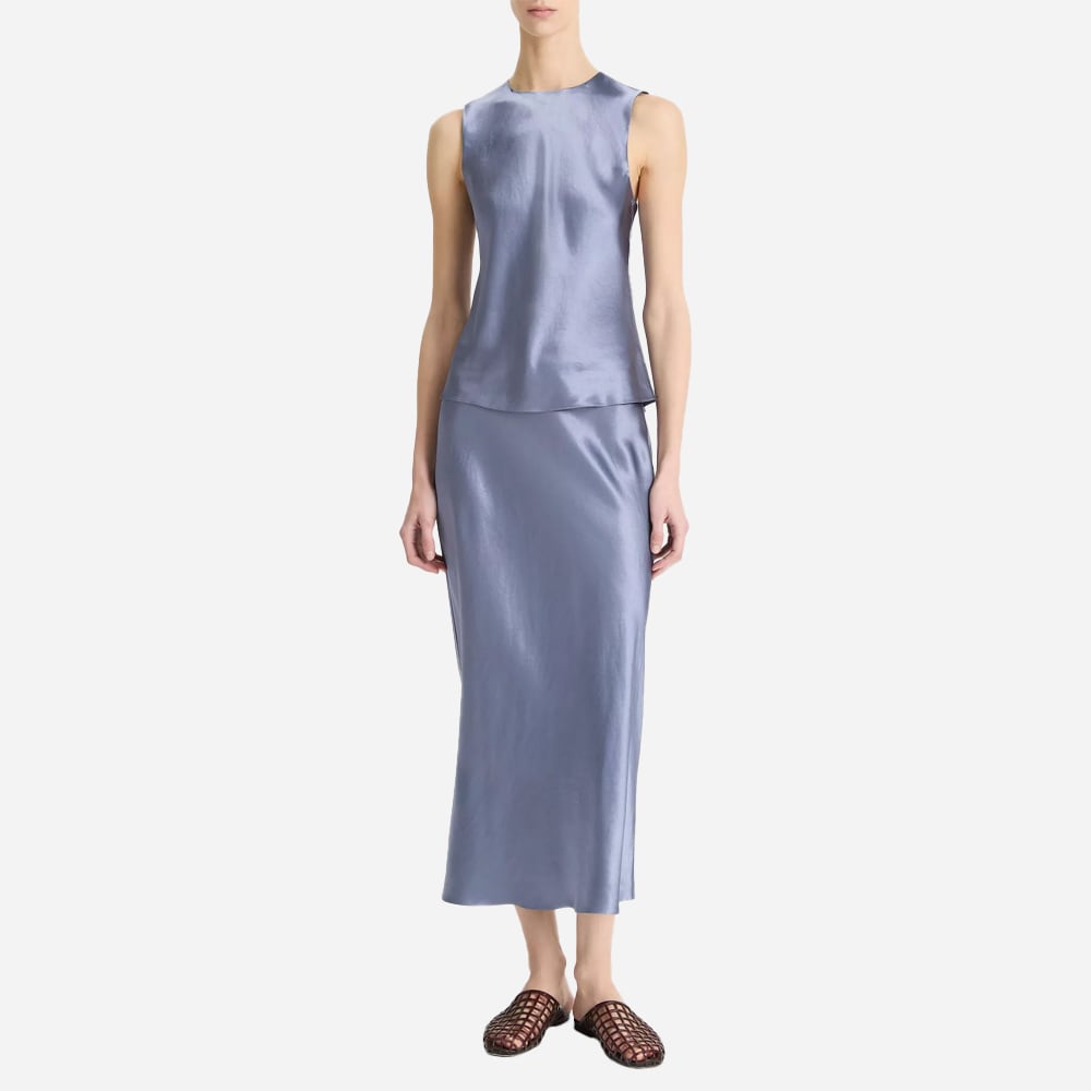 Satin Bias Shell - Mauve Thistle