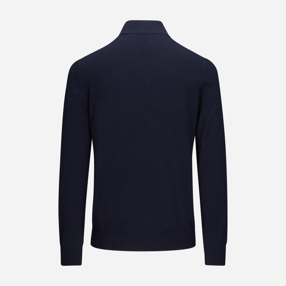 Half Zip Wool-Cashmere - Navy