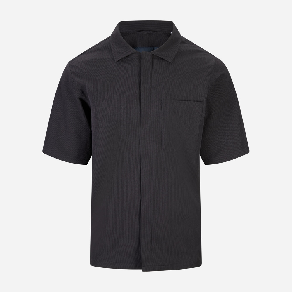 Seersucker Shirt Short Sleeve - Blue