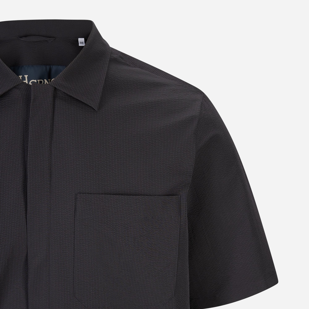 Seersucker Shirt Short Sleeve - Blue