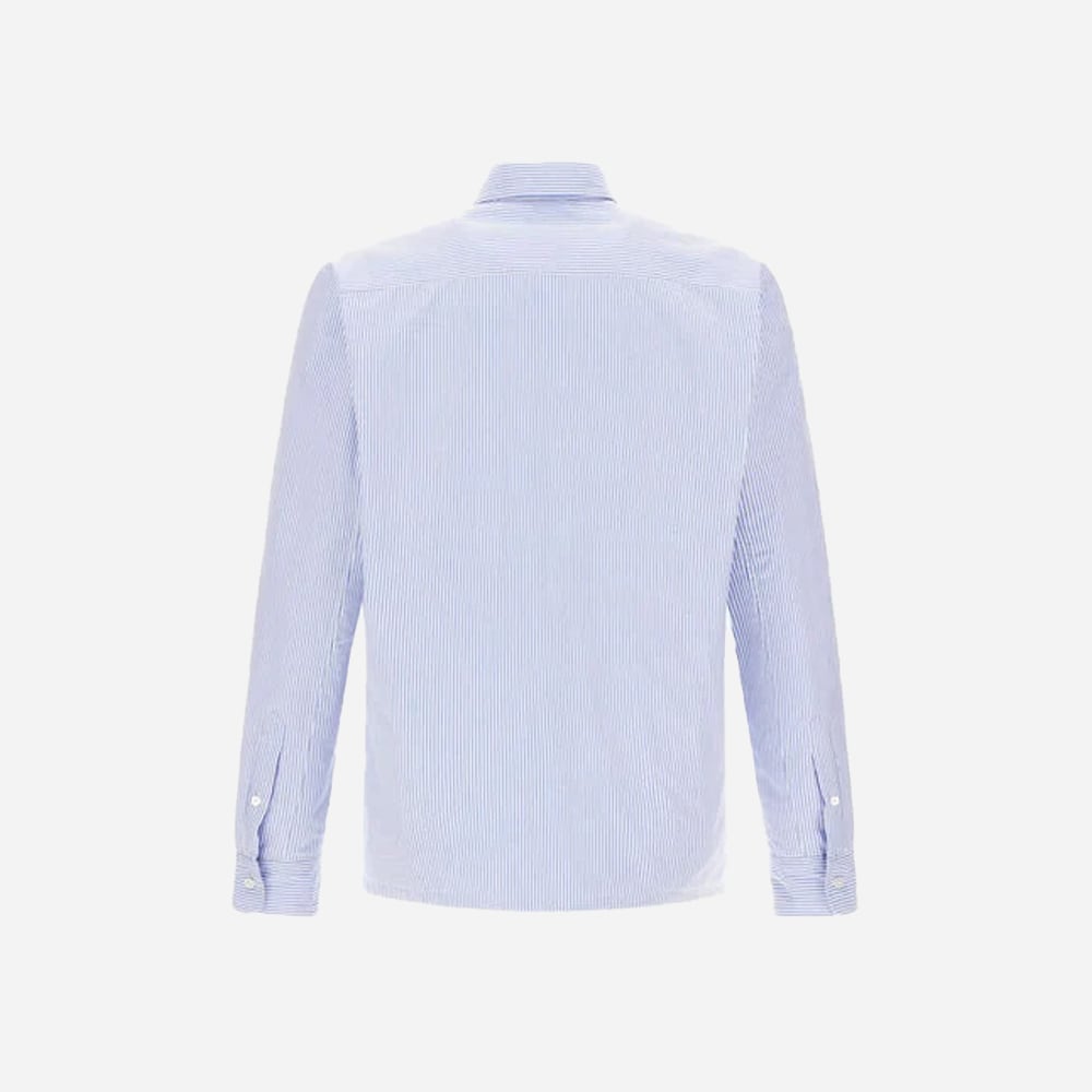 Cotton Stripe Shacket - Azzurro
