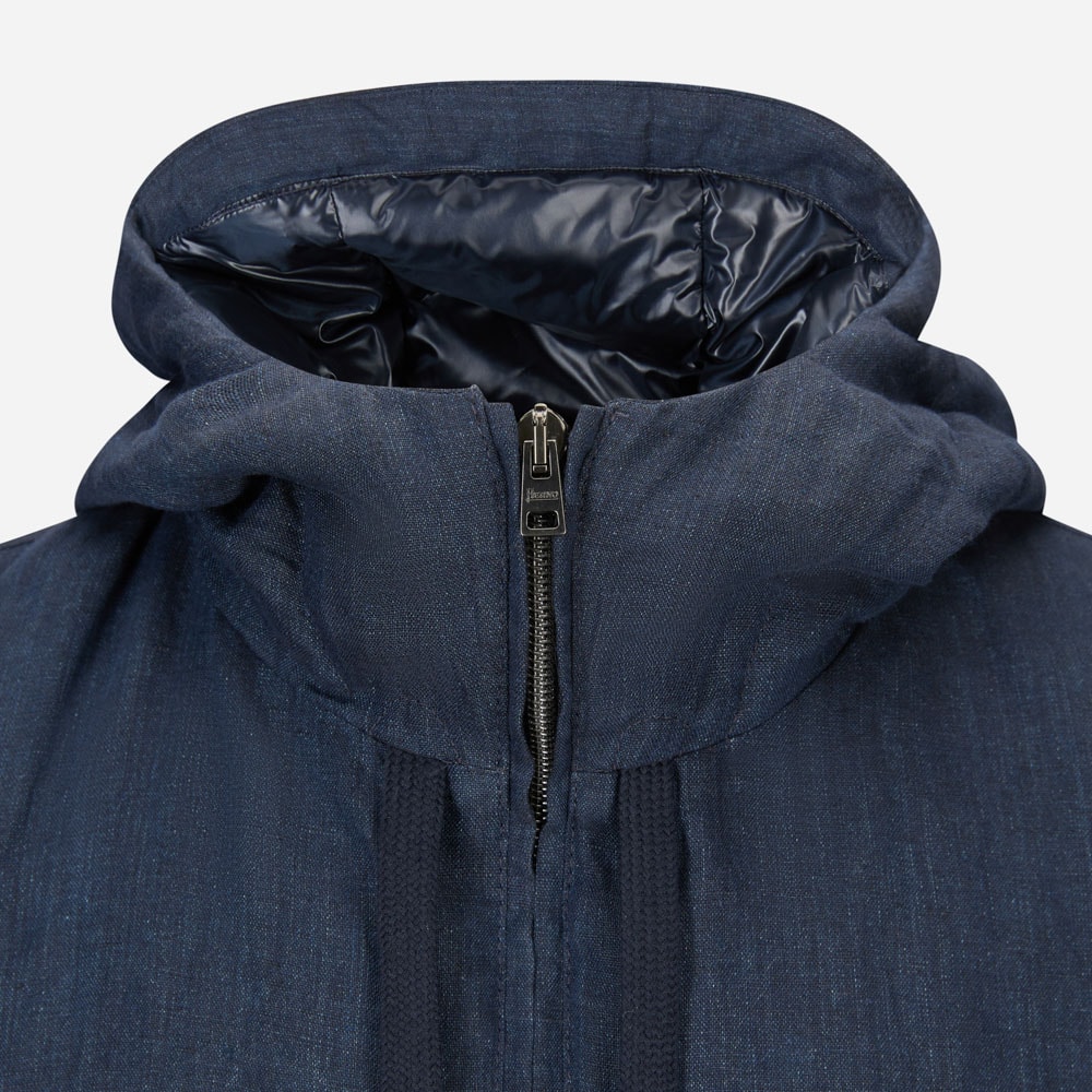 Linen Gilet - Blue White