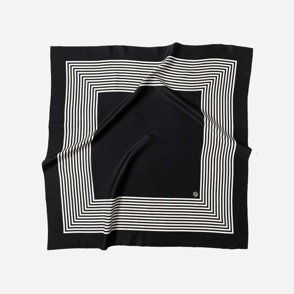No 2 Silk Scarf -  Black