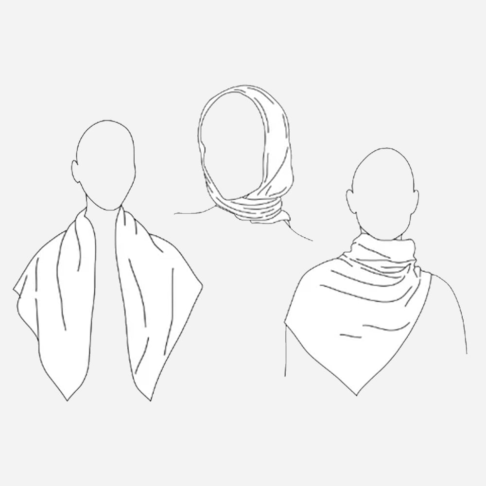 No 2 Silk Scarf -  Black